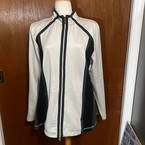 Avenue AVX athleisure jacket. Gray, dark gray, black. Size 18/20